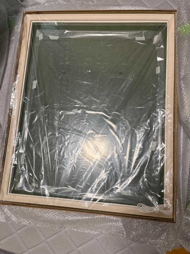 【送料込】F30号油彩額縁 乳白