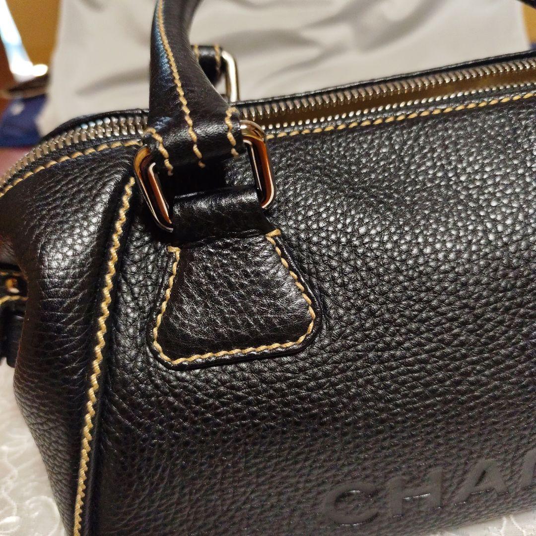 CHANEL ブラックレザー ミニボストン