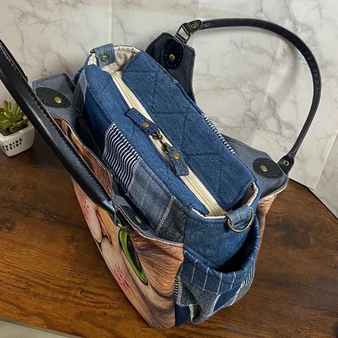ね*】様 コヤンイサムチョン デニムリメイク【トートバッグ】パッチワーク ハンド