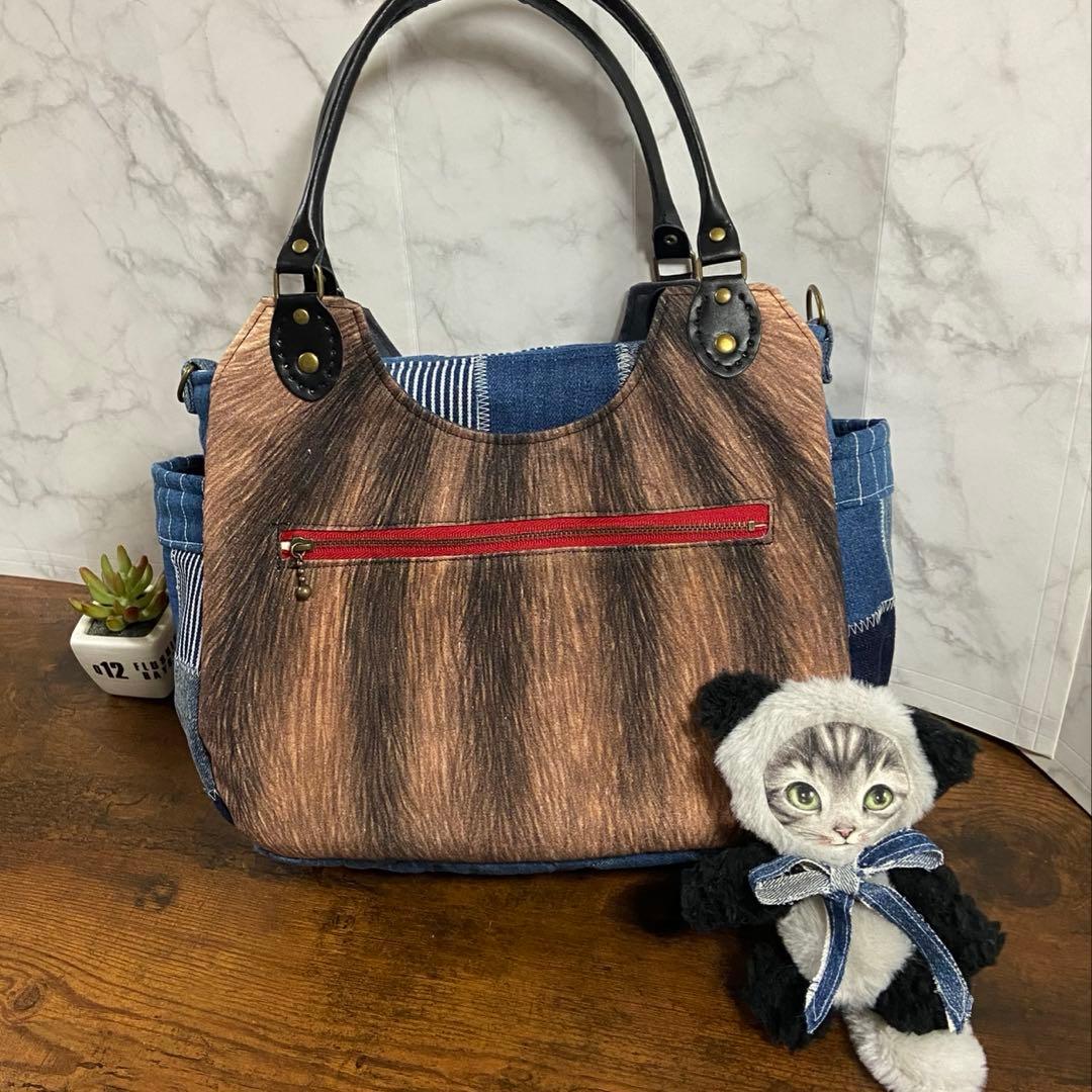 ね*】様 コヤンイサムチョン デニムリメイク【トートバッグ】パッチワーク ハンド