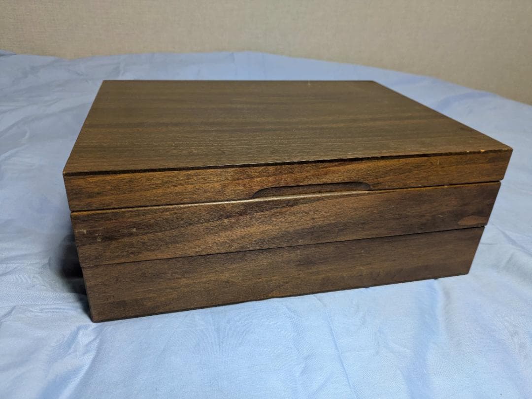 ステンレス 銀メッキ カトラリーセット 木製収納ケース付き