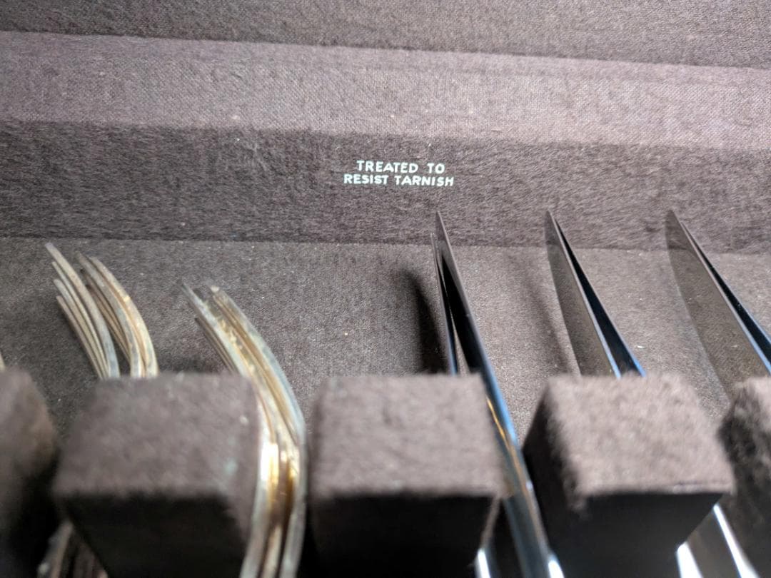 ステンレス 銀メッキ カトラリーセット 木製収納ケース付き