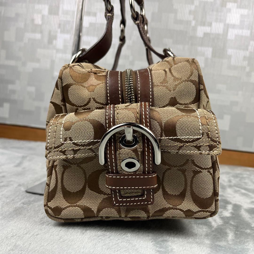 バッグ Coach Signature Satchel Canvas Bag