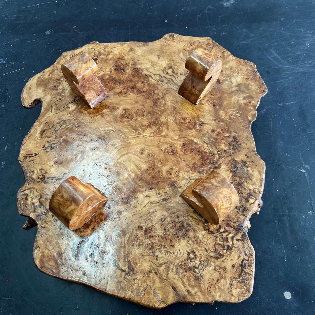 こぶ 無垢 一枚板 天然木 座卓 ローテーブル 鉢台 a