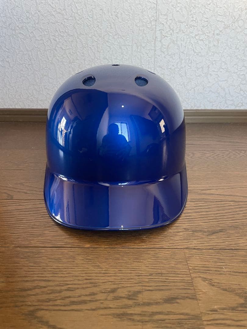 ミズノ限定軟式用　キャッチャー用ヘルメットツバ付き　ロイヤルブルーメタリック　L