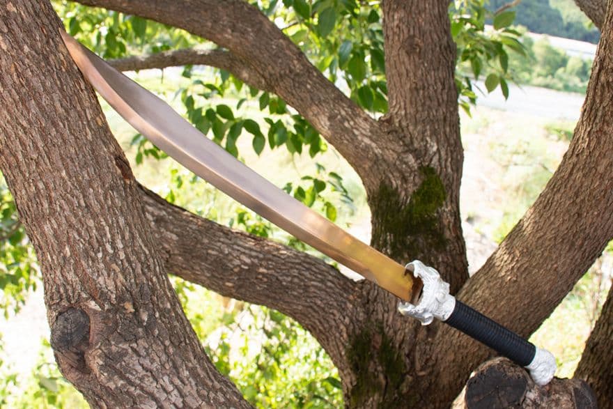 雪紋金単刀 武具　刀装具　日本刀　模造刀