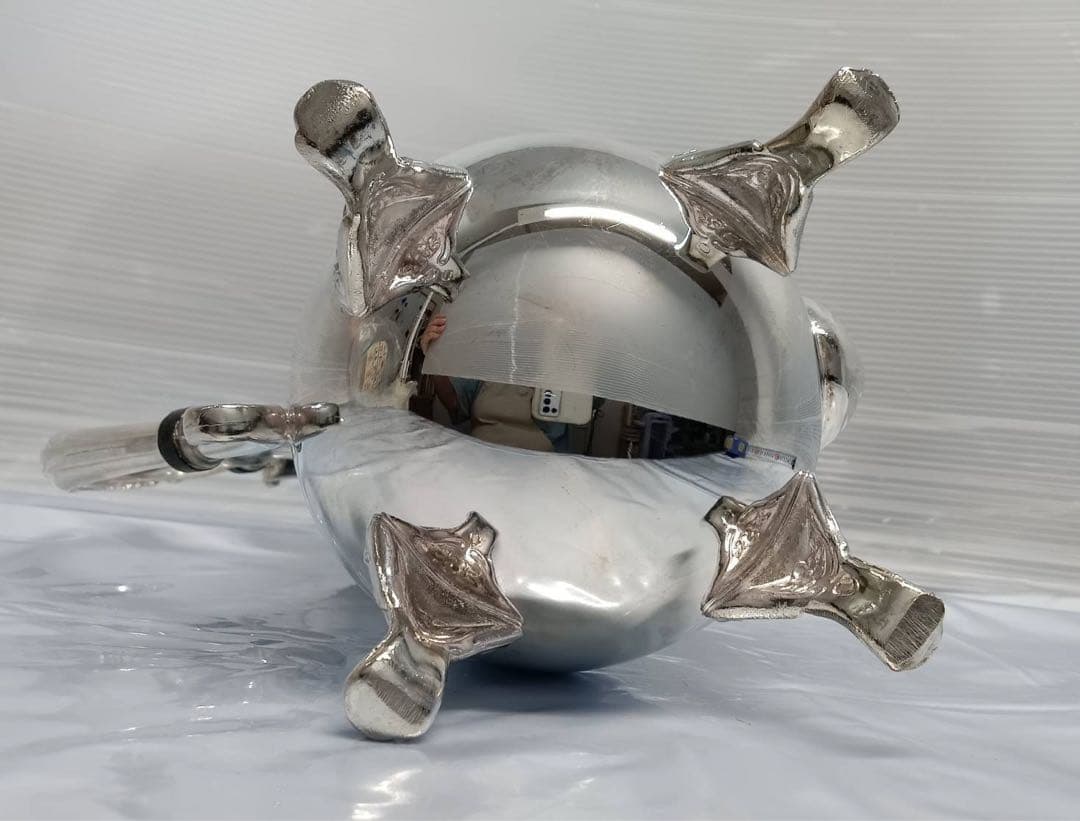 アンティーク 脚付き コーヒー ティーポット インテリア 置物 金属製 レトロ