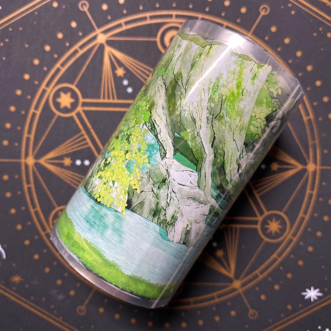 【9341】海外　マステ　5m巻　PETマスキングテープ仏像　石　滝　自然装飾系