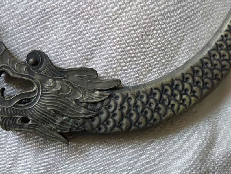 アジアンヴィンテージ　混合シルバー（？） 龍と玉　少数民族　正装 大きな首飾り