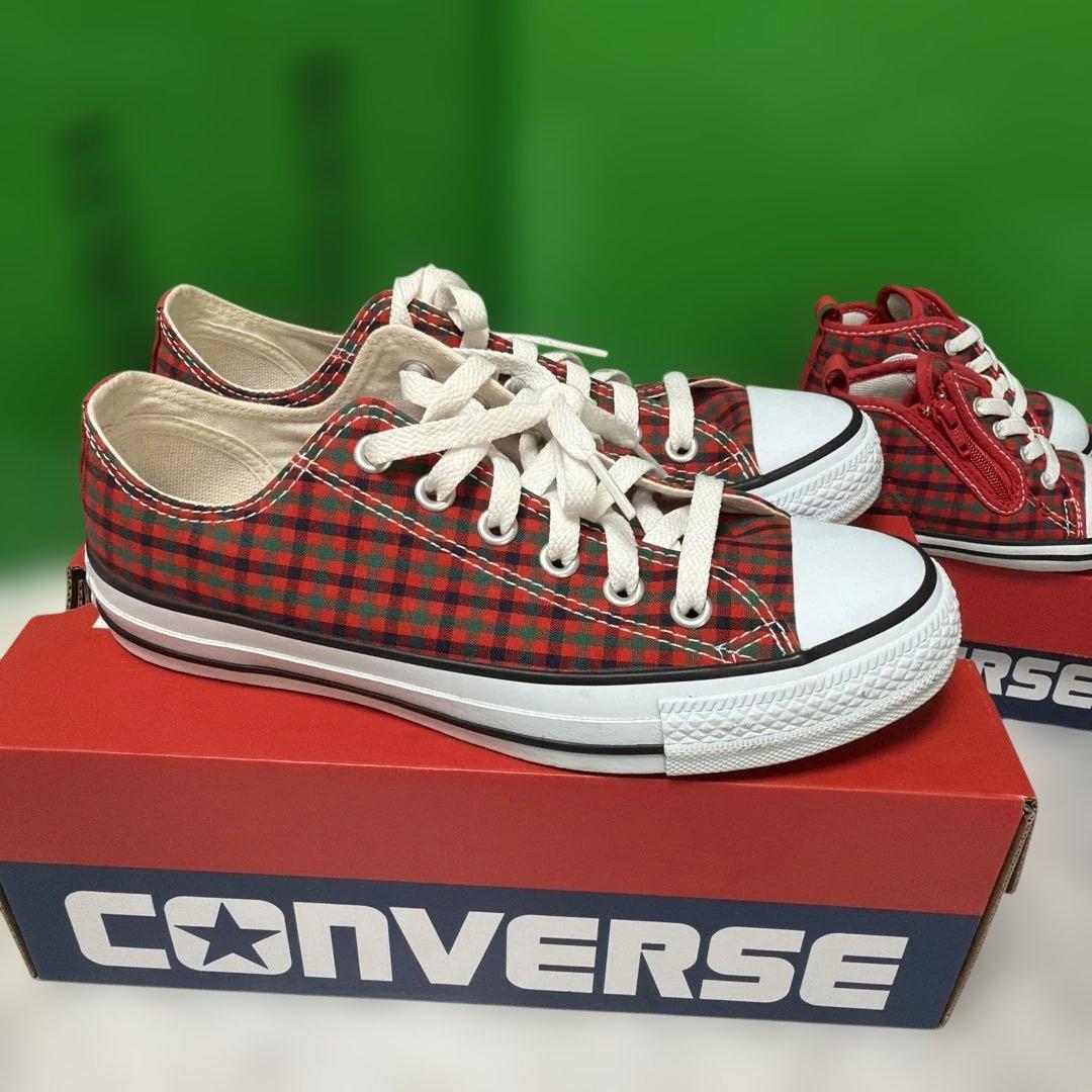 CONVERSE レッドチェック スニーカー セット