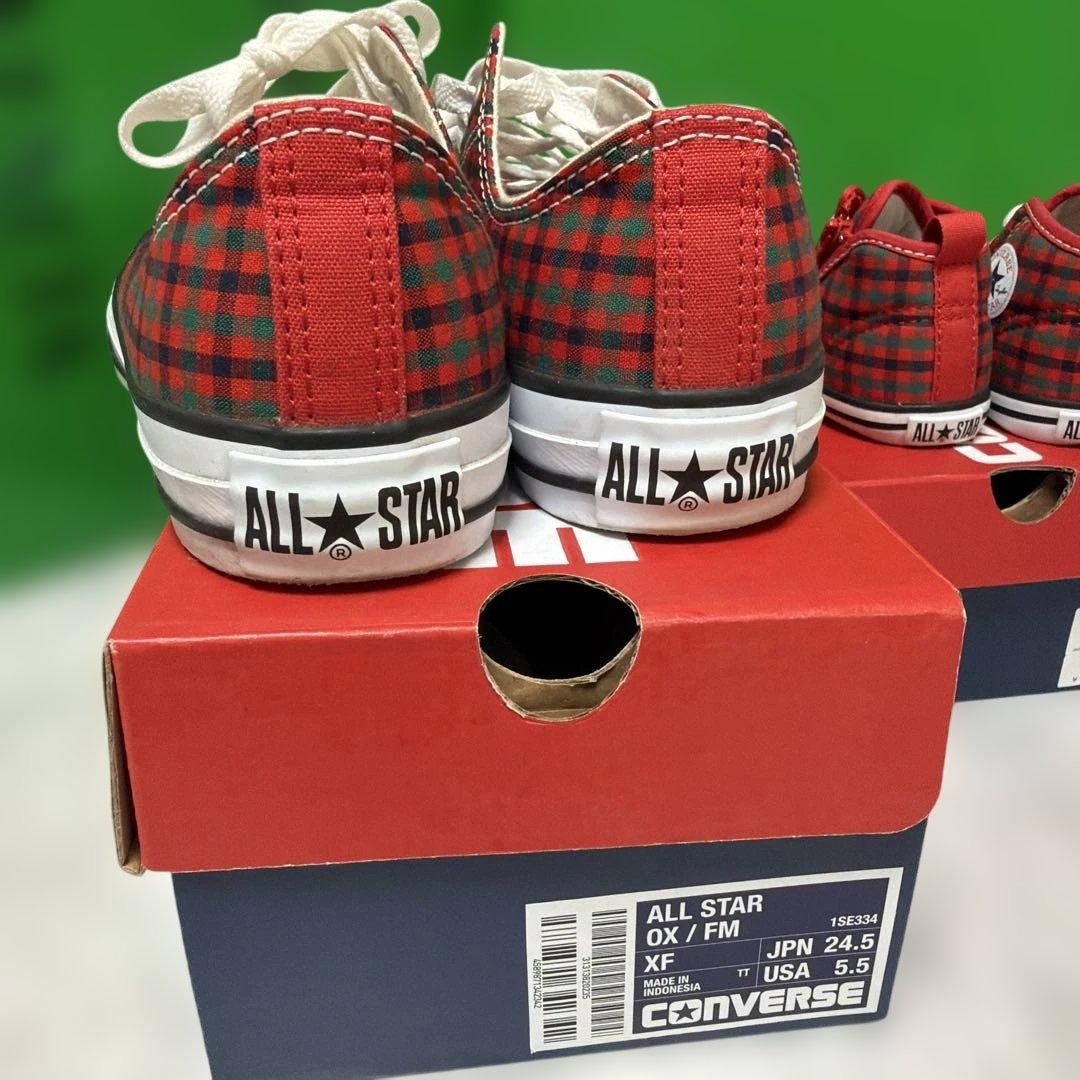 CONVERSE レッドチェック スニーカー セット