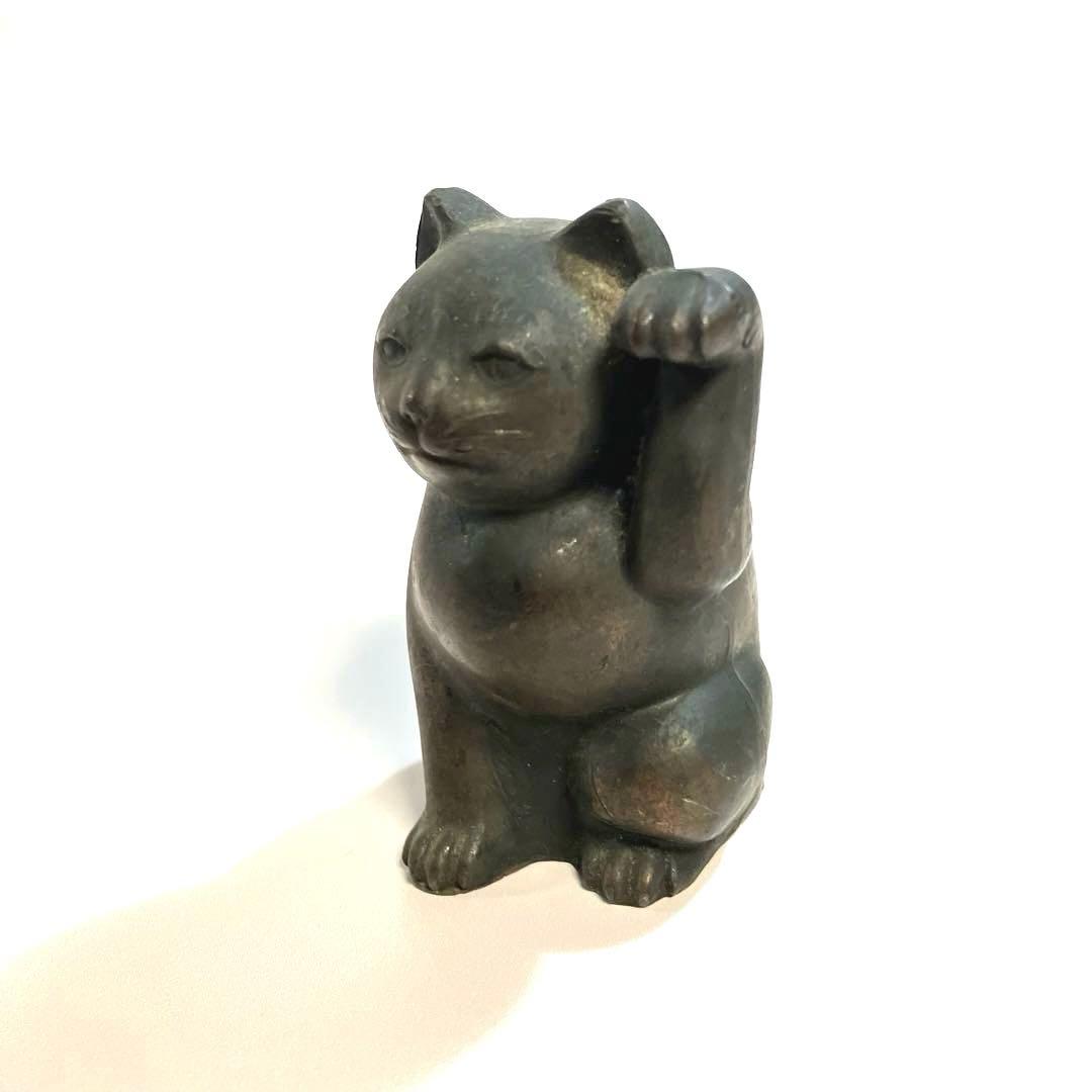 骨董　招き猫　貯金玉　アンチモニー　まねき猫　ラッキーキャット　縁起物　民芸