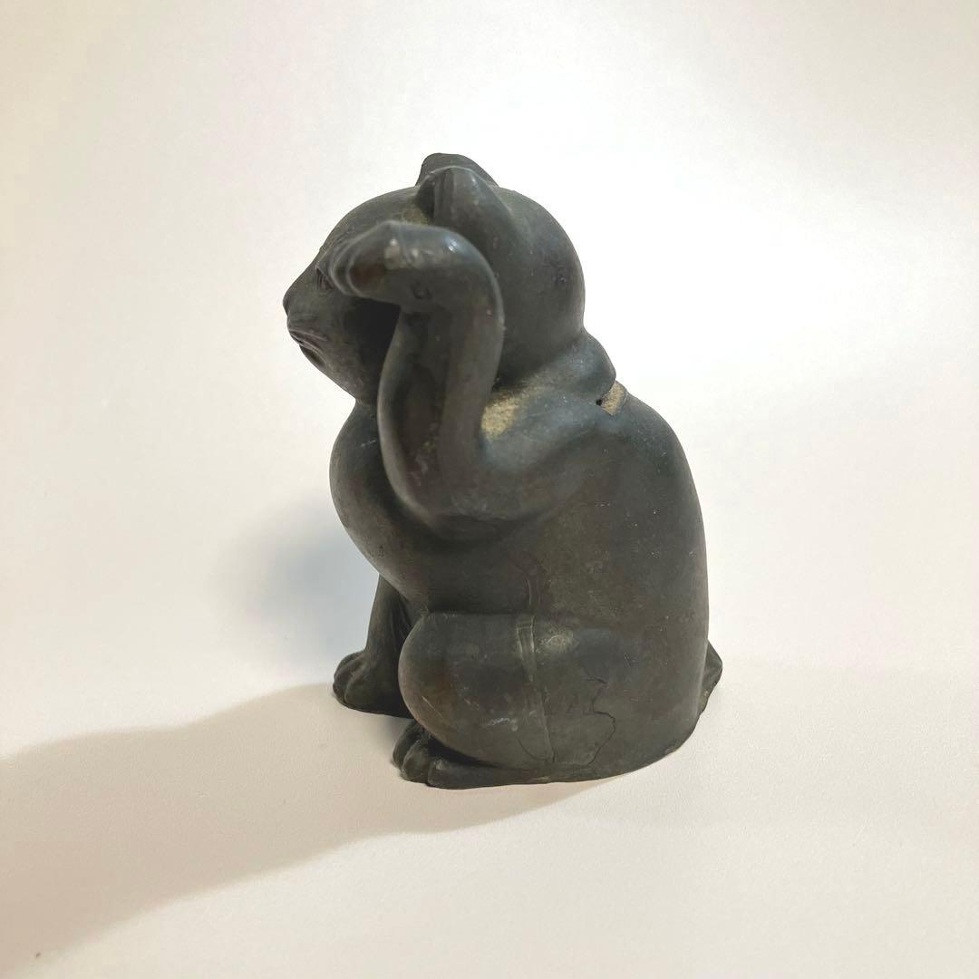 骨董　招き猫　貯金玉　アンチモニー　まねき猫　ラッキーキャット　縁起物　民芸