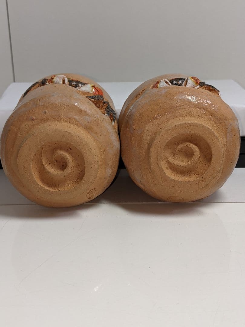 水月焼き　湯呑ペアー　蟹