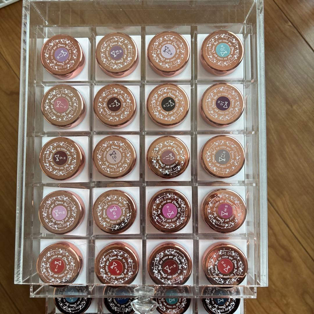 多色ジェルネイル100個セット スライドケース付き