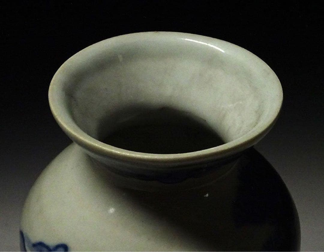 中国古玩　染付　徳利　大清乾隆年製　唐物 時代物幅約12cm　高約15.5cm