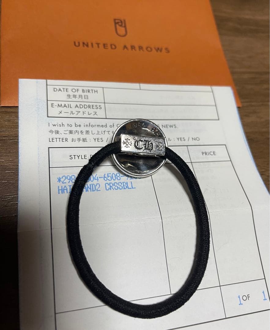 美品 インボイス原本無修正 クロムハーツ ヘアゴム クロスボール