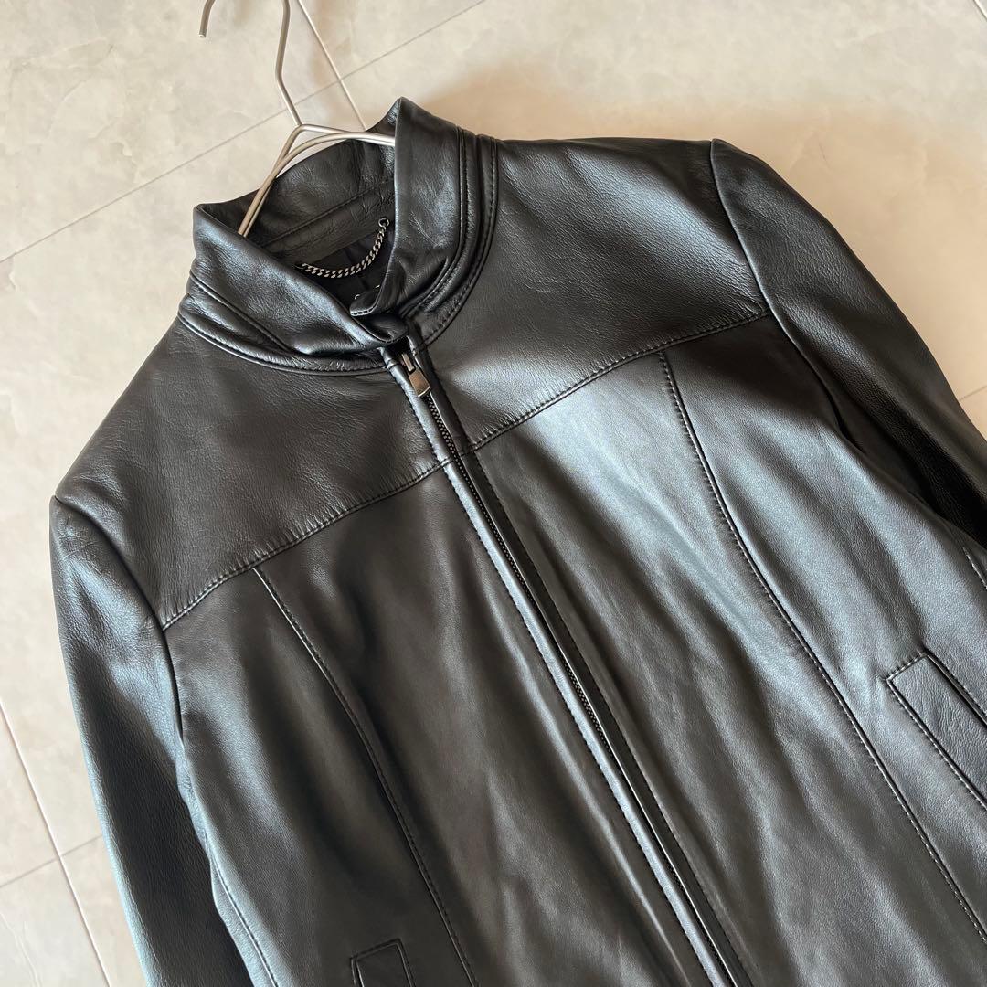 美品✨23区 ラムレザージャケット ブラック 38 羊革 シングルライダース
