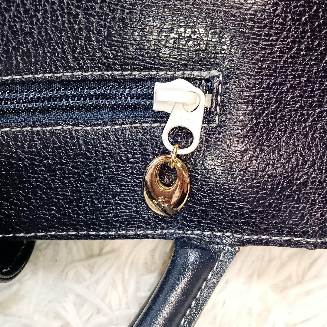 Kitamura キタムラ ハンドバッグ ネイビー　小型