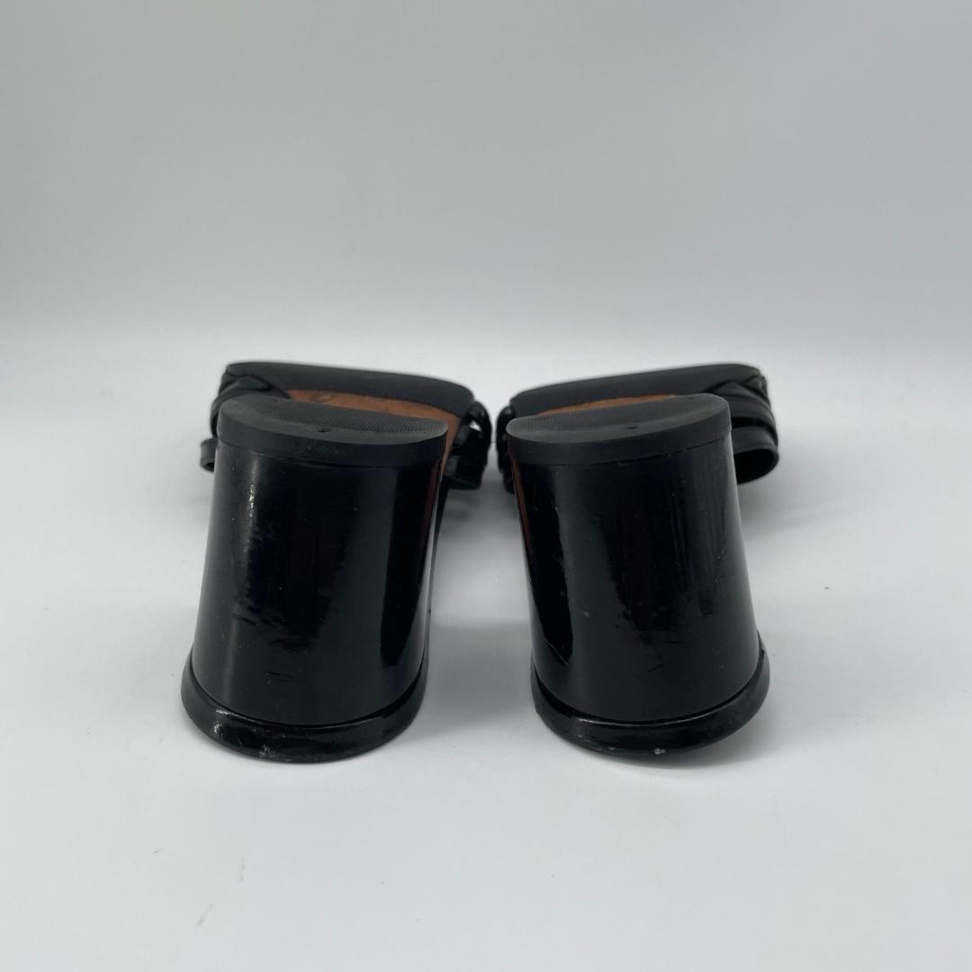 良品✨シャネル ココマーク ミュールサンダル スエード レザー 黒 ブラック