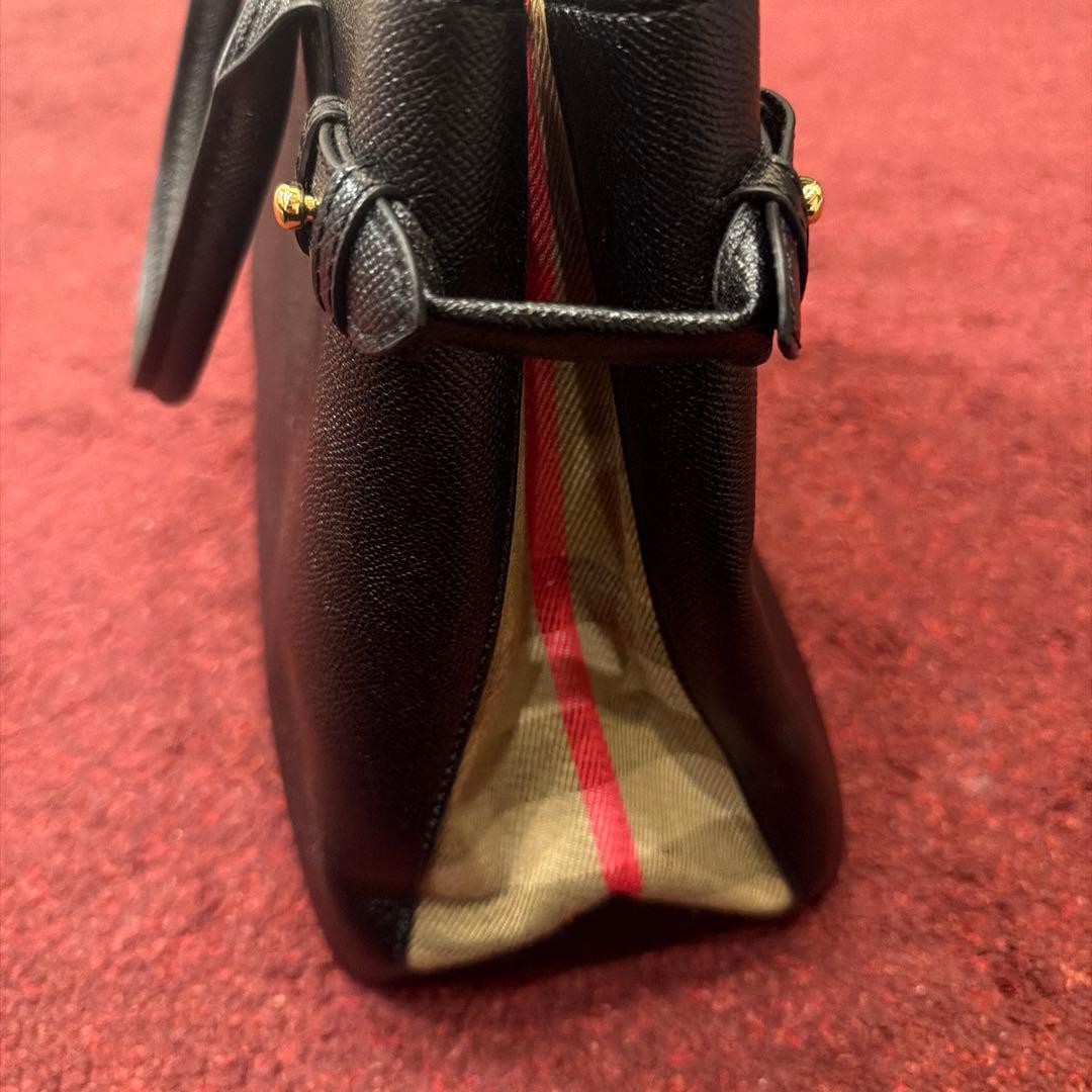 【最終値下げ】バーバリー レザー トートバッグ ブラック ノバチェック