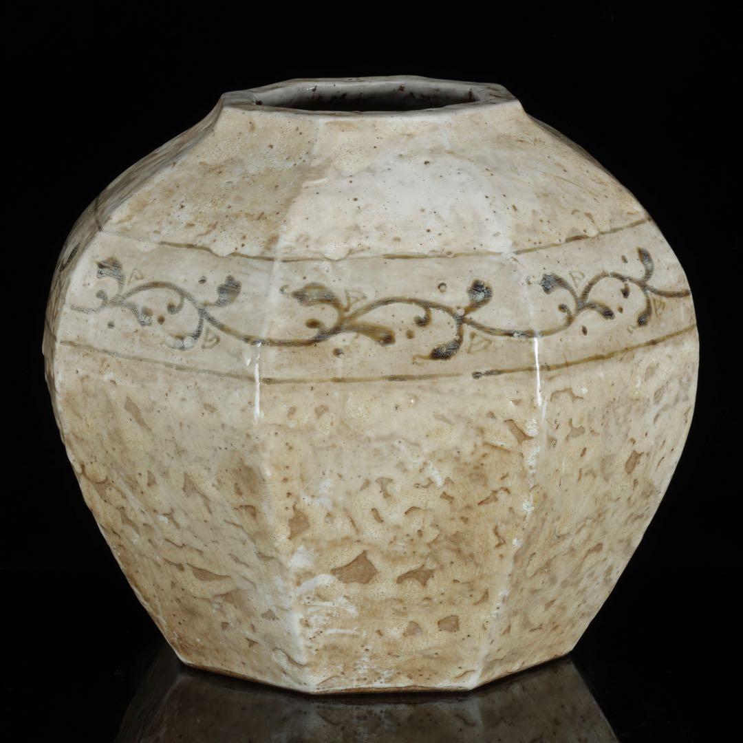 京焼 唐草文 大花瓶 共箱付 在銘 作家物 高さ29cm 飾壺 古美術 骨董品