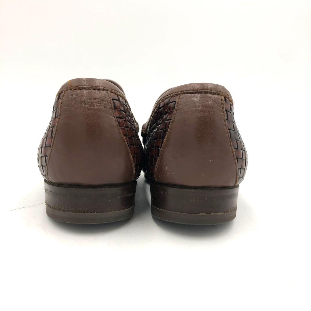 GUCCI グッチ ホースビット ローファー　編み込み 濃茶 23.5