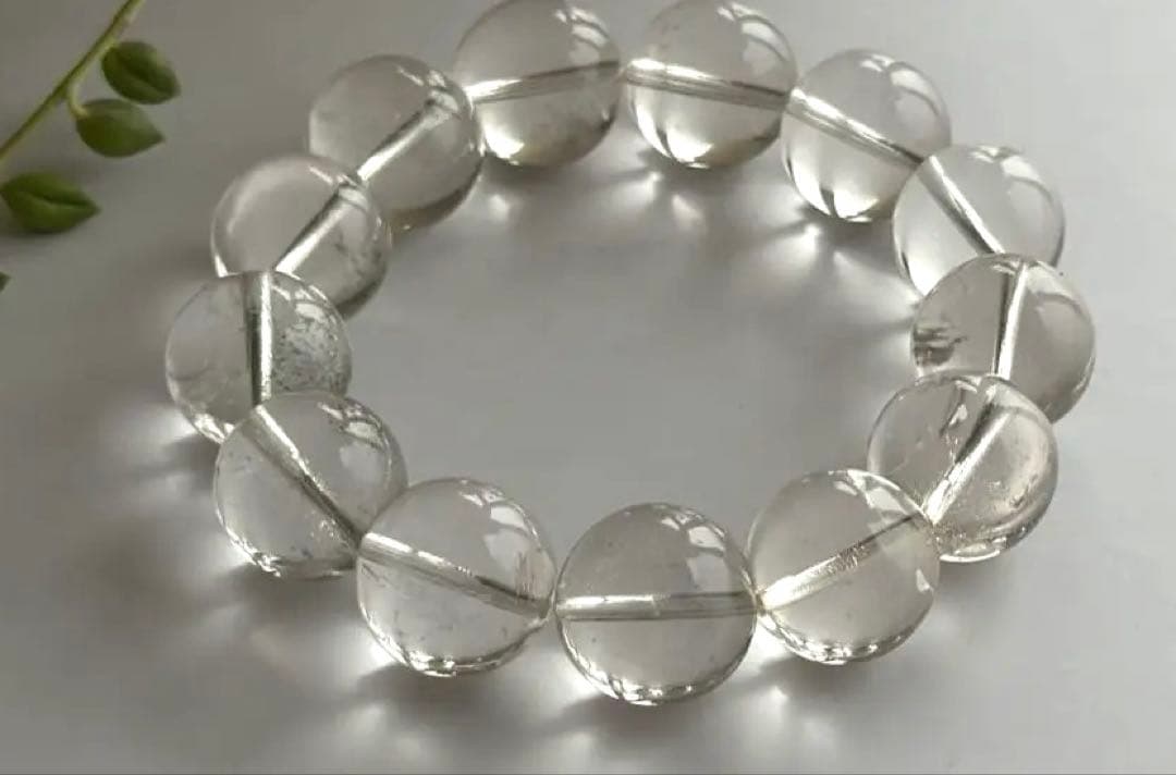 【希少・高品質】クリア アイリスクォーツ17mm 大珠ブレスレット一点物