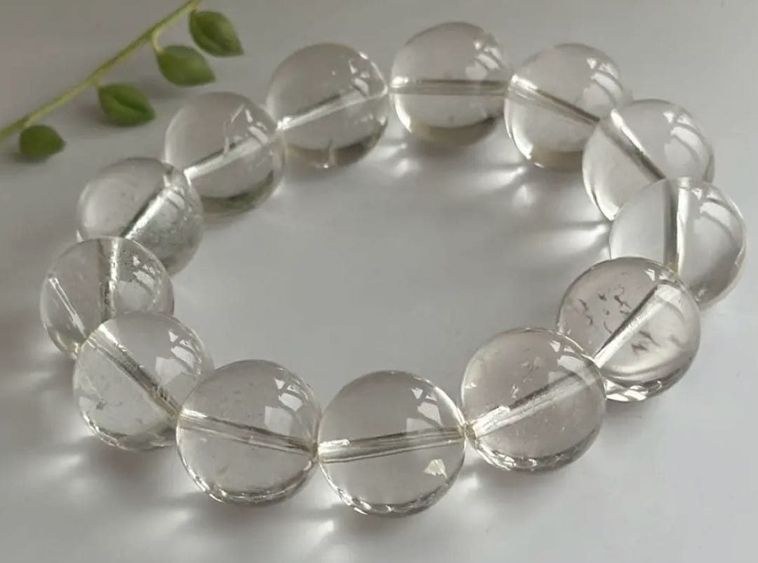 【希少・高品質】クリア アイリスクォーツ17mm 大珠ブレスレット一点物