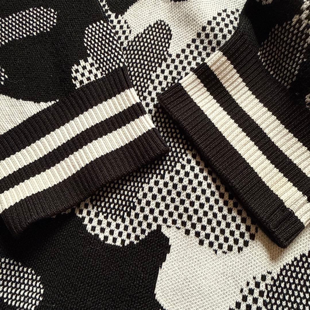 パーリーゲイツ　メンズ　ゴルフウェア　ブラック　ニット　カモフラ　迷彩