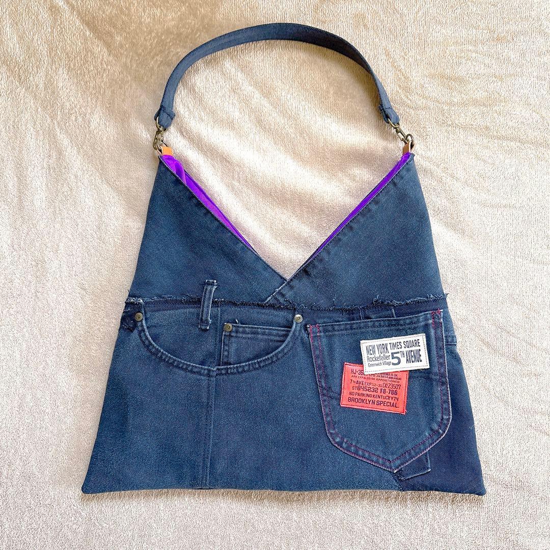 ラムちゃんさまオーダー。あずま袋風デニムリメイクバッグ2点【ハンドメイド】