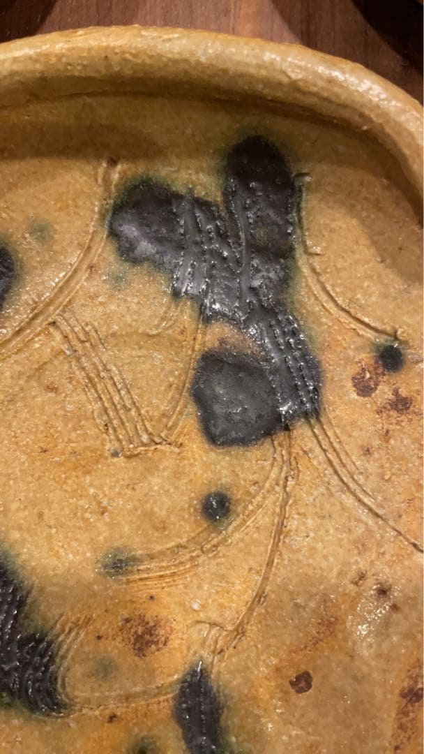 鈴木五郎作　黄瀬戸平向五客　共箱あり