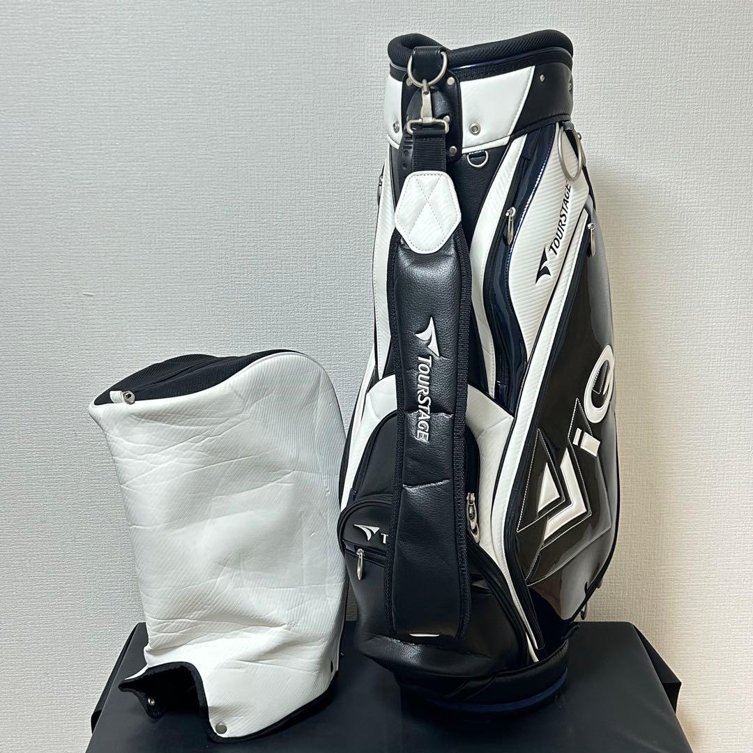 ツアーステージ ViQ 2021 キャディバッグ 9型 ブラック／ホワイト