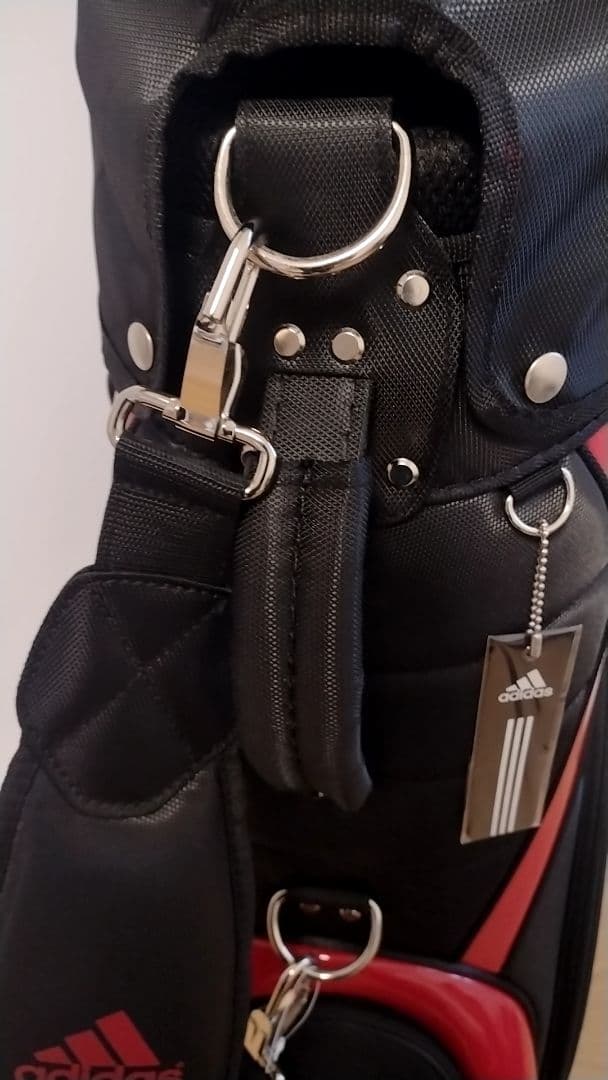 【美品】adidas キャディバッグ ブラック/レッド
