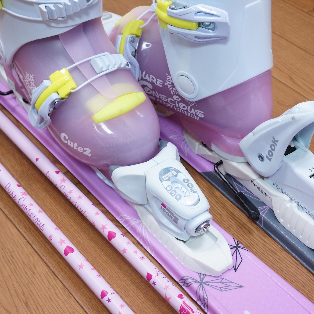 メンテ済 120cm 靴21cm PURE CONSCIOUS スキーセット