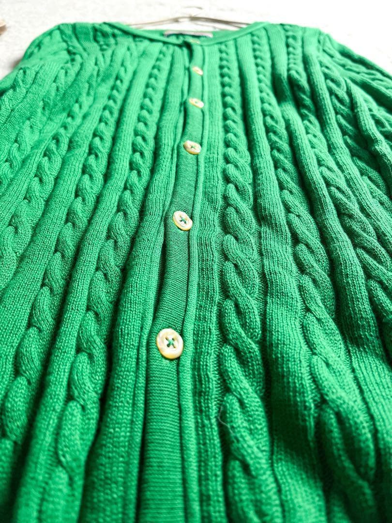 【umii908】45R コットン100% ケーブルニットカーディガン 2
