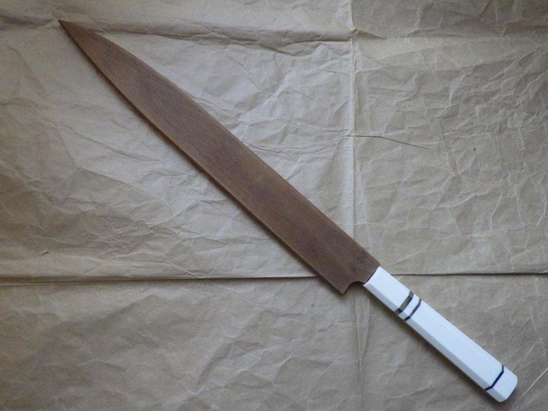 正本★柳刃刺身包丁・水焼★人工象牙八角柄★鞘付属★