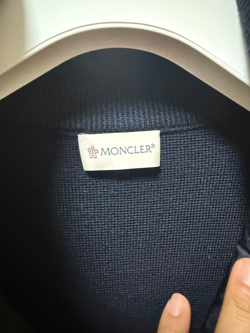 MONCLER ネイビー ニットダウン　L　ハイブリッド
