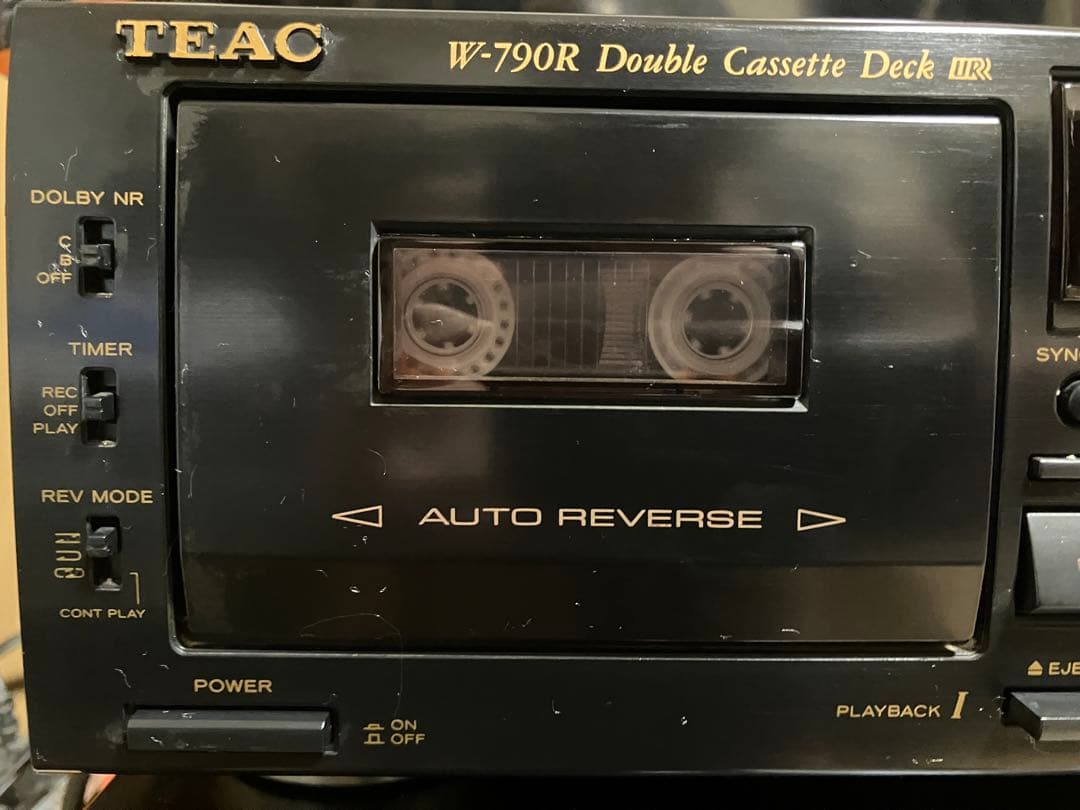 【動作品】TEAC W-790R ダブルカセットデッキ／カセットテープ付き