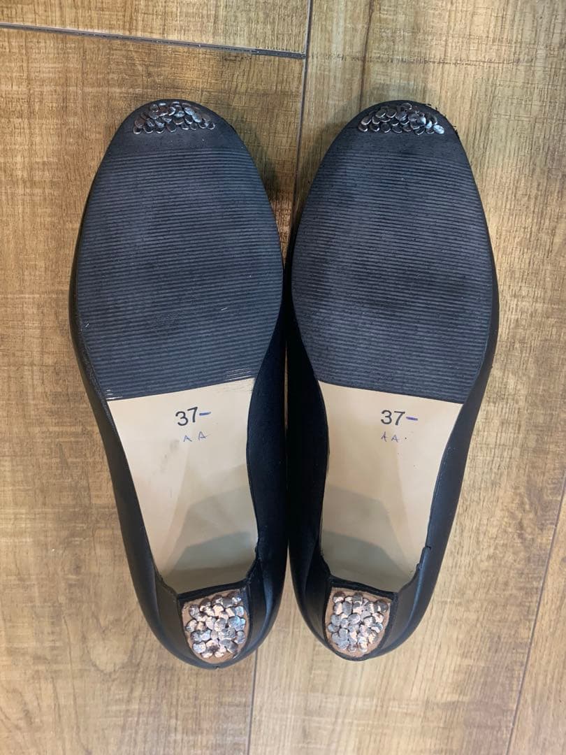 フラメンコシューズ　黒 37.5 幅広