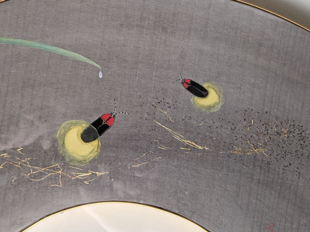 扇画「螢」(日本画)