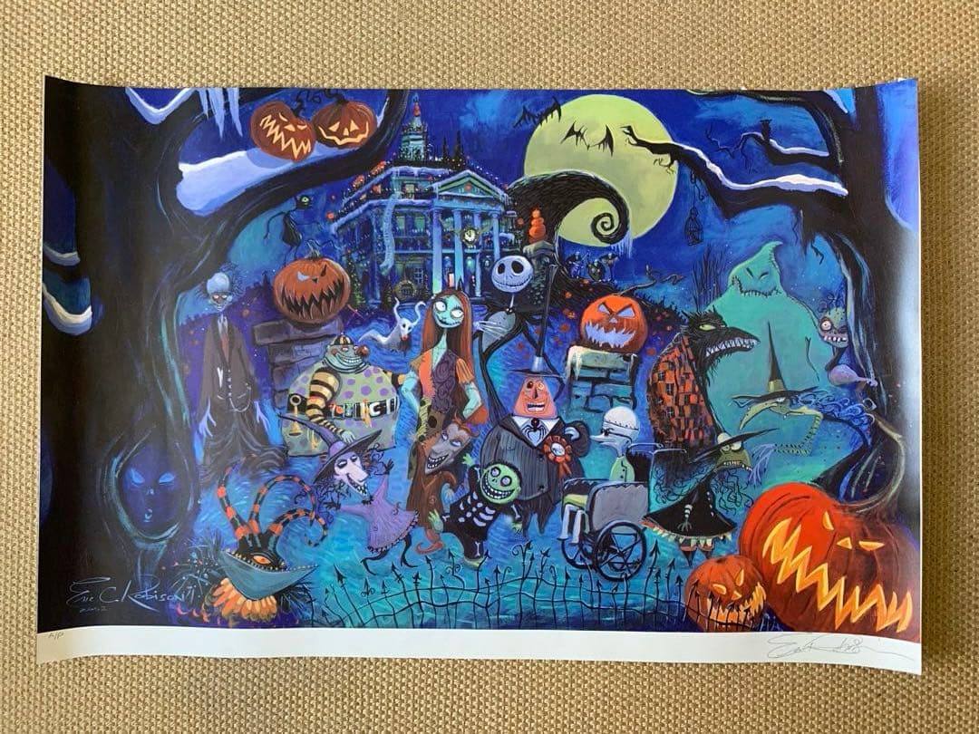 ディズニー　アート　 ナイトメアビフォアクリスマス リトグラフ