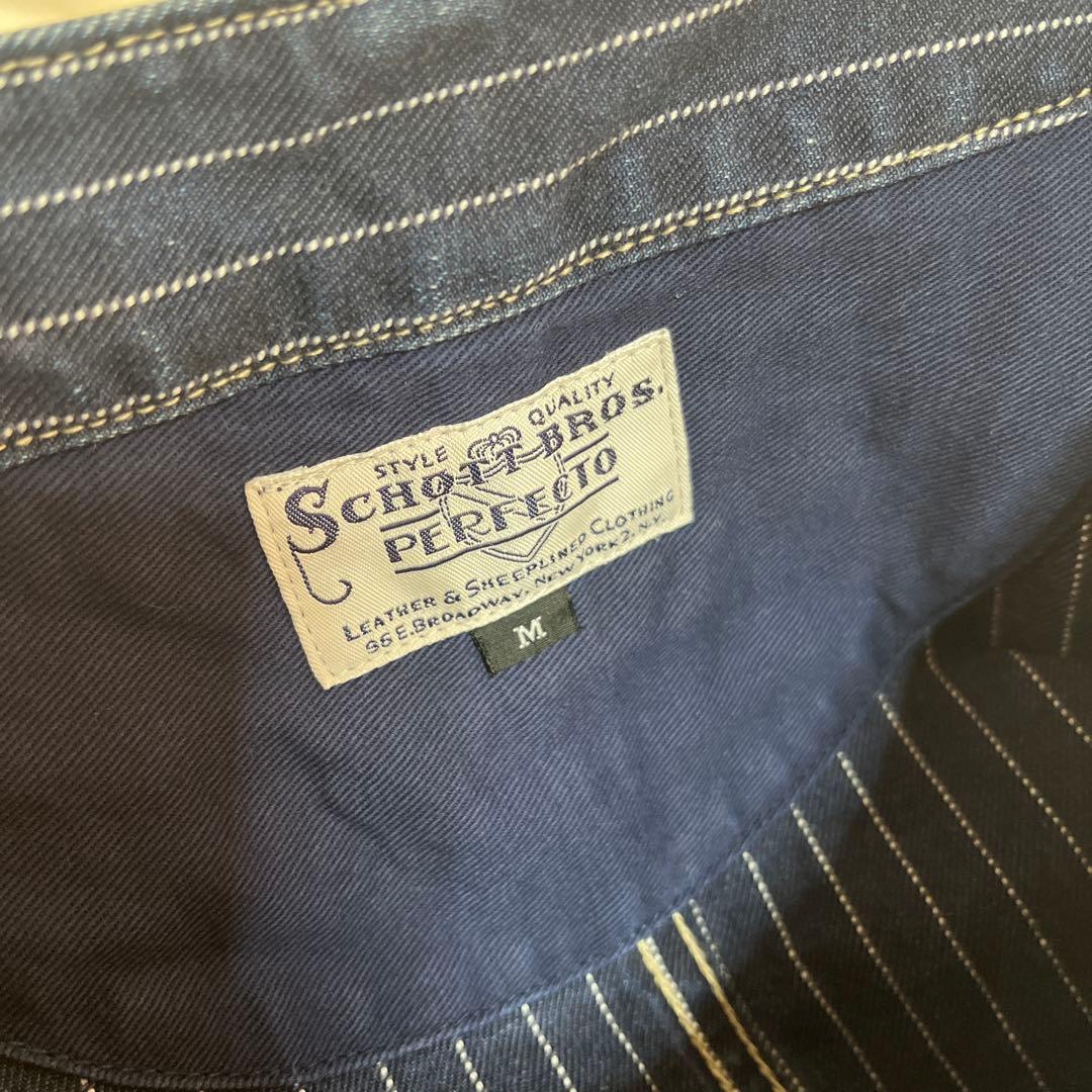 Schott/ショット/ヒッコリーベスト/ほぼ未使用/インディゴ/サイズM