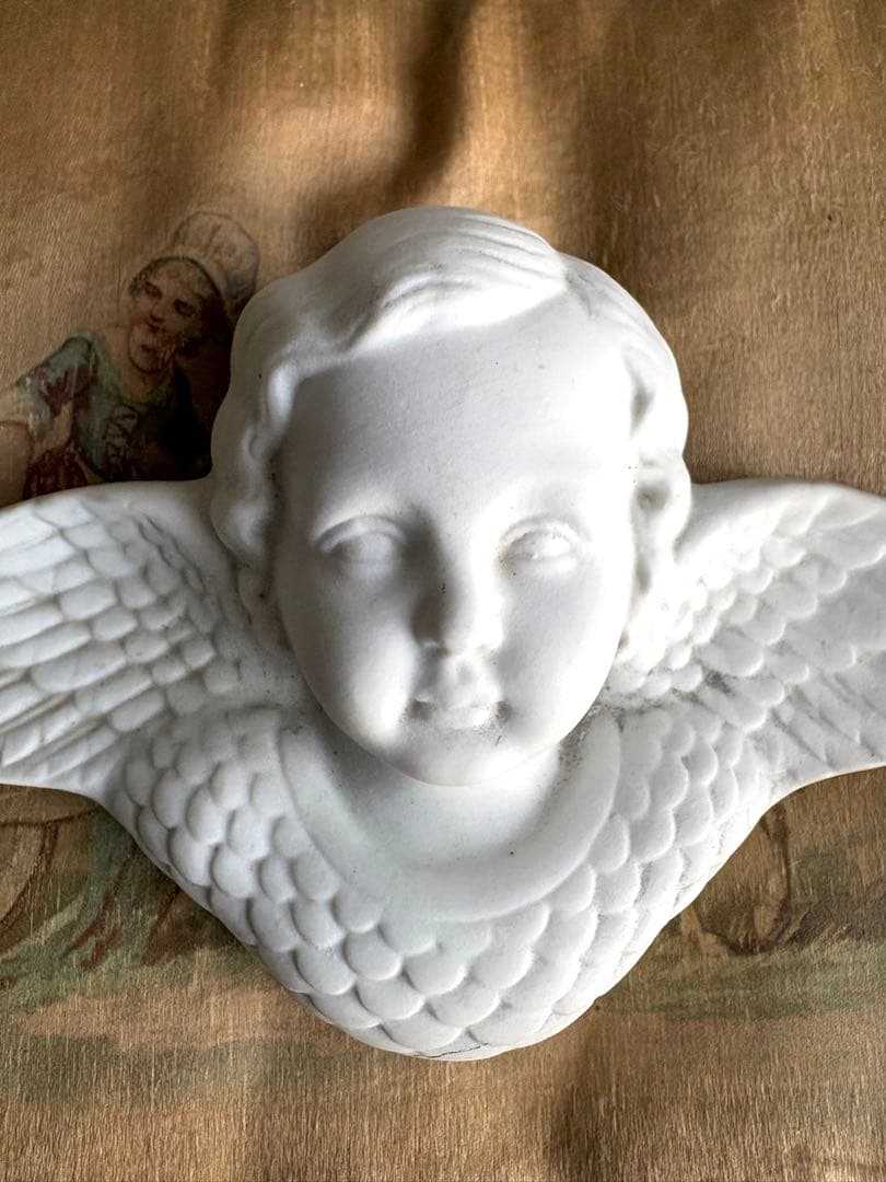 ♡ フランスアンティーク　エンジェルの壁掛け　天使の羽　ビスクドール　コンソール