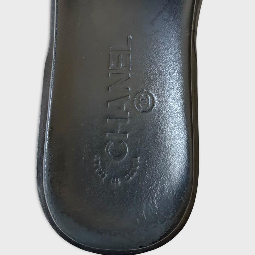 シャネル ココマーク フラットサンダル エナメル 23.5 箱付き