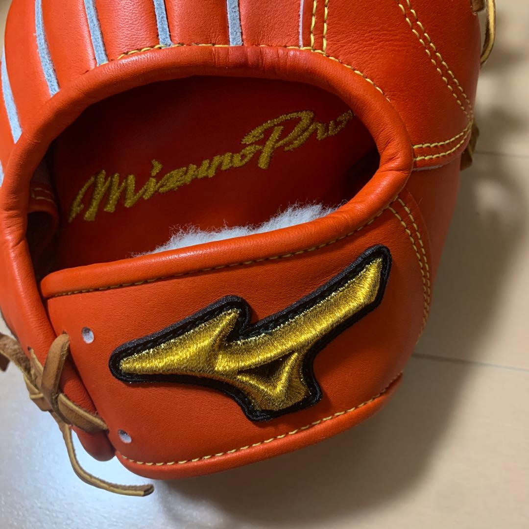 最最最終値下げ！！ミズノプロ　 軟式グローブ オレンジ　耕作印入り
