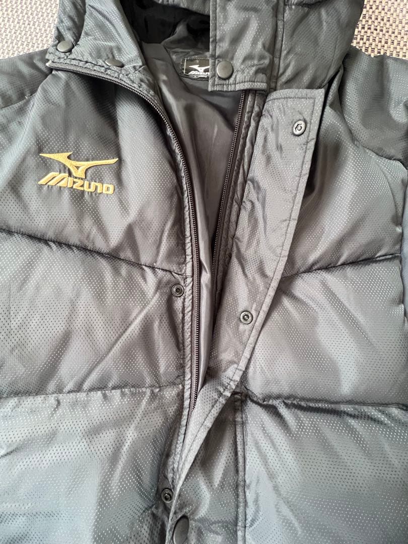 Mizuno ベンチコート ブラック ゴールド刺繍