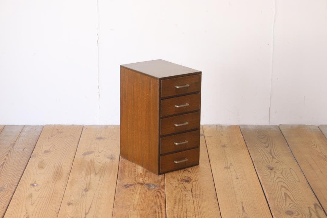 レトロ 卓上 小引き出し 抽斗 5杯 小物入れ レターケース B5 ラワン材