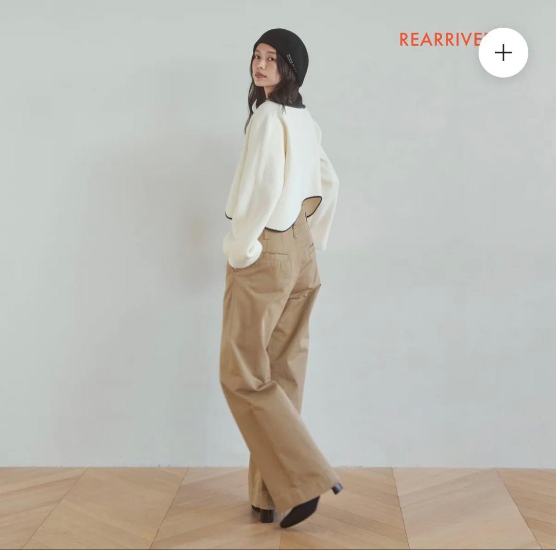 ハイウェスト デニム ルーズ チノパンツ