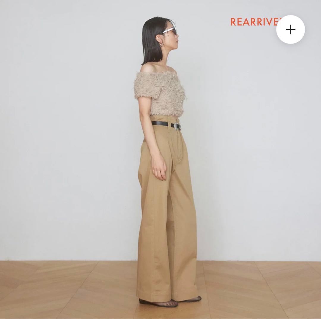 ハイウェスト デニム ルーズ チノパンツ